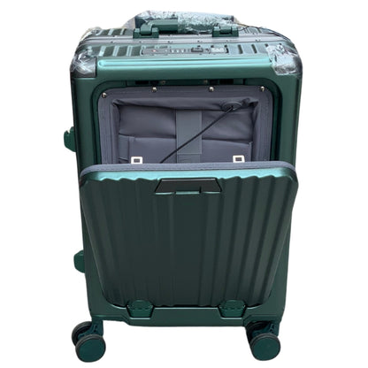 Sanzheng 6003 Carry-On Luggage with Aluminum Style, Laptop front open, cup holder and charger